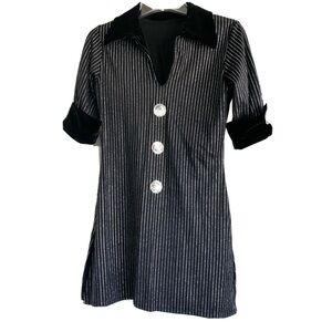 Georgie Girl Pin Stripe Black Dress Dance Costume size Medium Adult